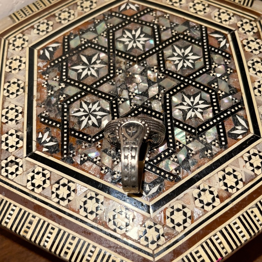 Middle Eastern Intaglio Silver Ring With Arabic I… - image 5